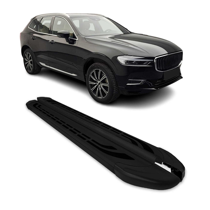 2017-2024 Volvo XC60 Marchepieds latéraux pédale Aluminium Noir 2Pcs