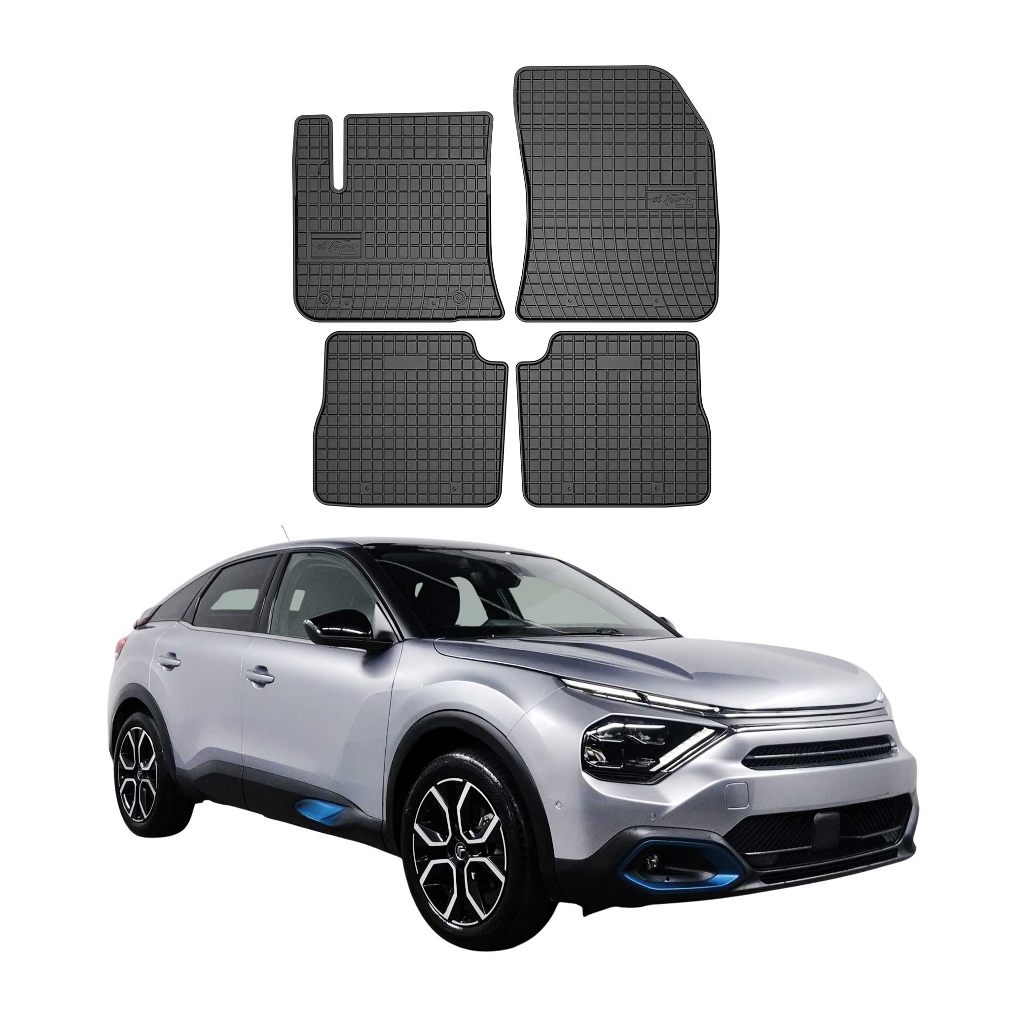 OMAC Tapis de sol sur mesure noir 4 pièces en Caoutchouc TPE en Caoutchouc