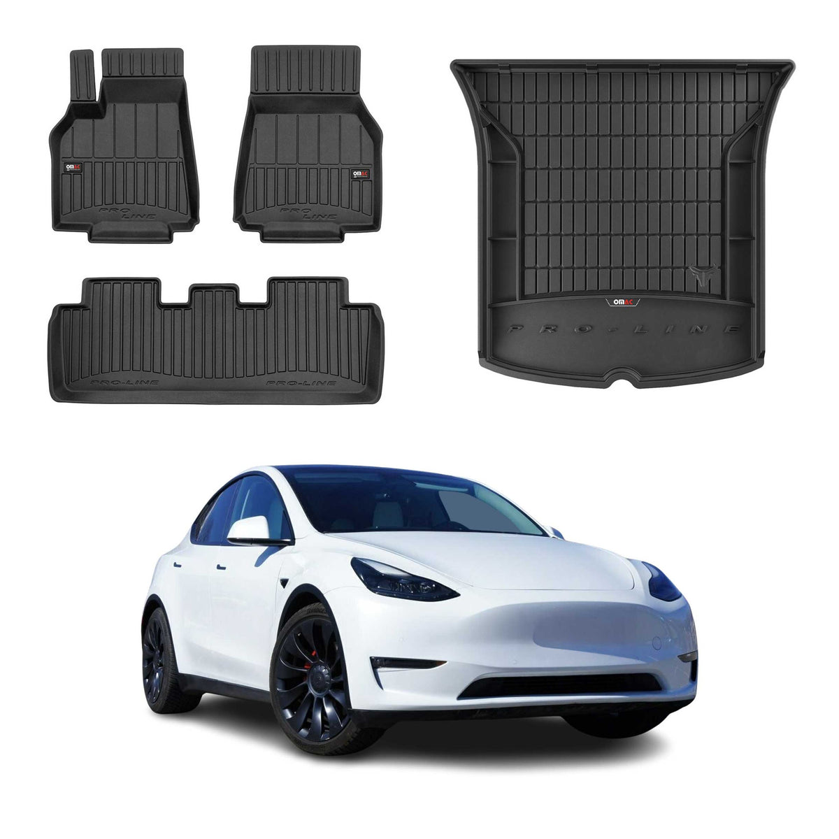 OMAC Kit Tapis de Sol et Coffre pour Tesla Model Y 2021-2024