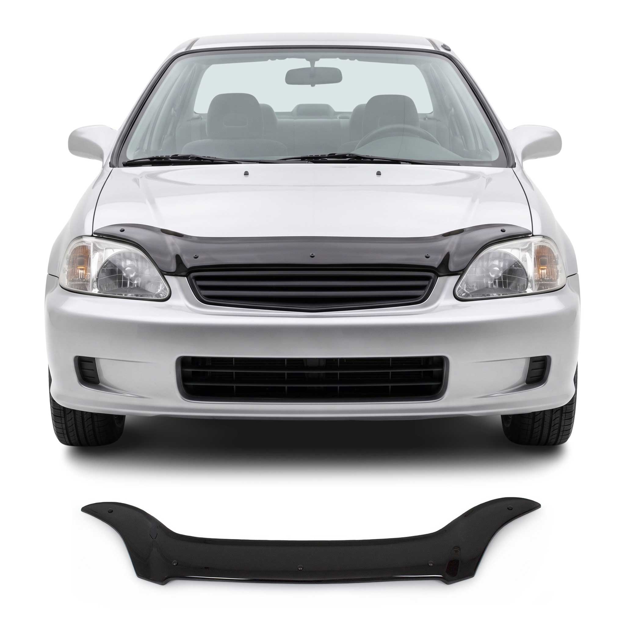 Deflecteurs d'air capot de voiture pour Honda Civic 1998-2002 Berline Noir