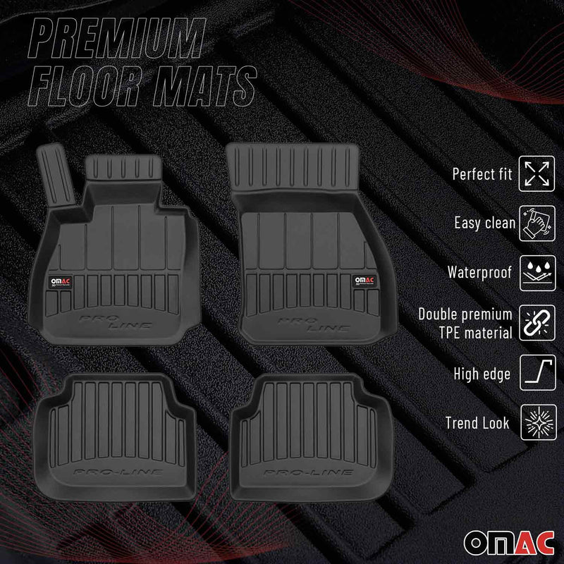 OMAC Tapis de sol en caoutchouc pour Mini Clubman F54 2015-2024 Noir Premium