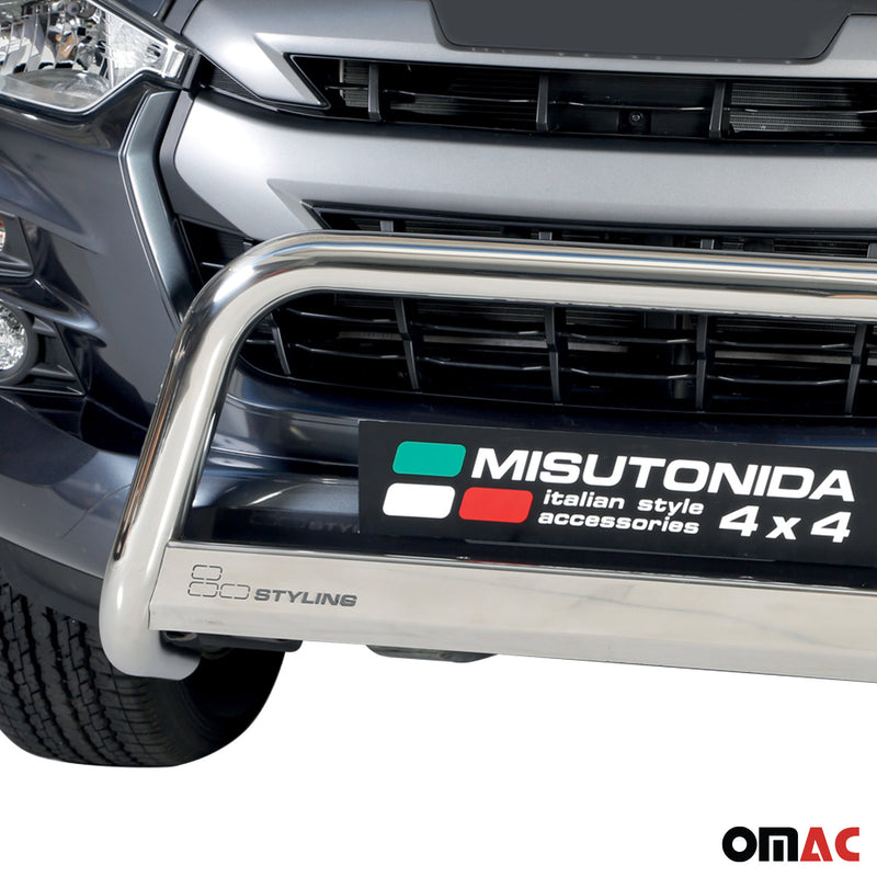 Pare-buffle Avant pour Isuzu D-Max Double Cab 2020-2025 63mm en Acier Argent