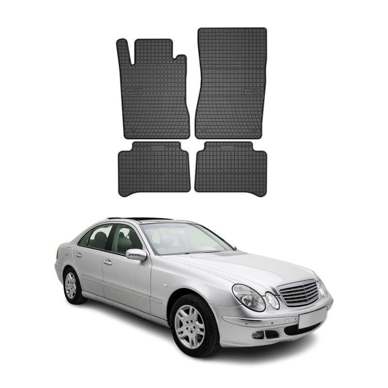 Tapis de Sol pour Mercedes Classe E W211 2002-2009 Caoutchouc Noir
