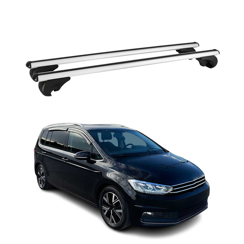 Barres de toit transversales pour VW Touran 2015-2024 2 PCS en Alu gris