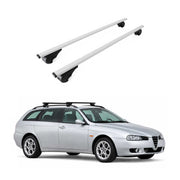 Barres de toit Transversales pour Alfa Romeo 156 Crosswagon 2004-07 Acier Gris