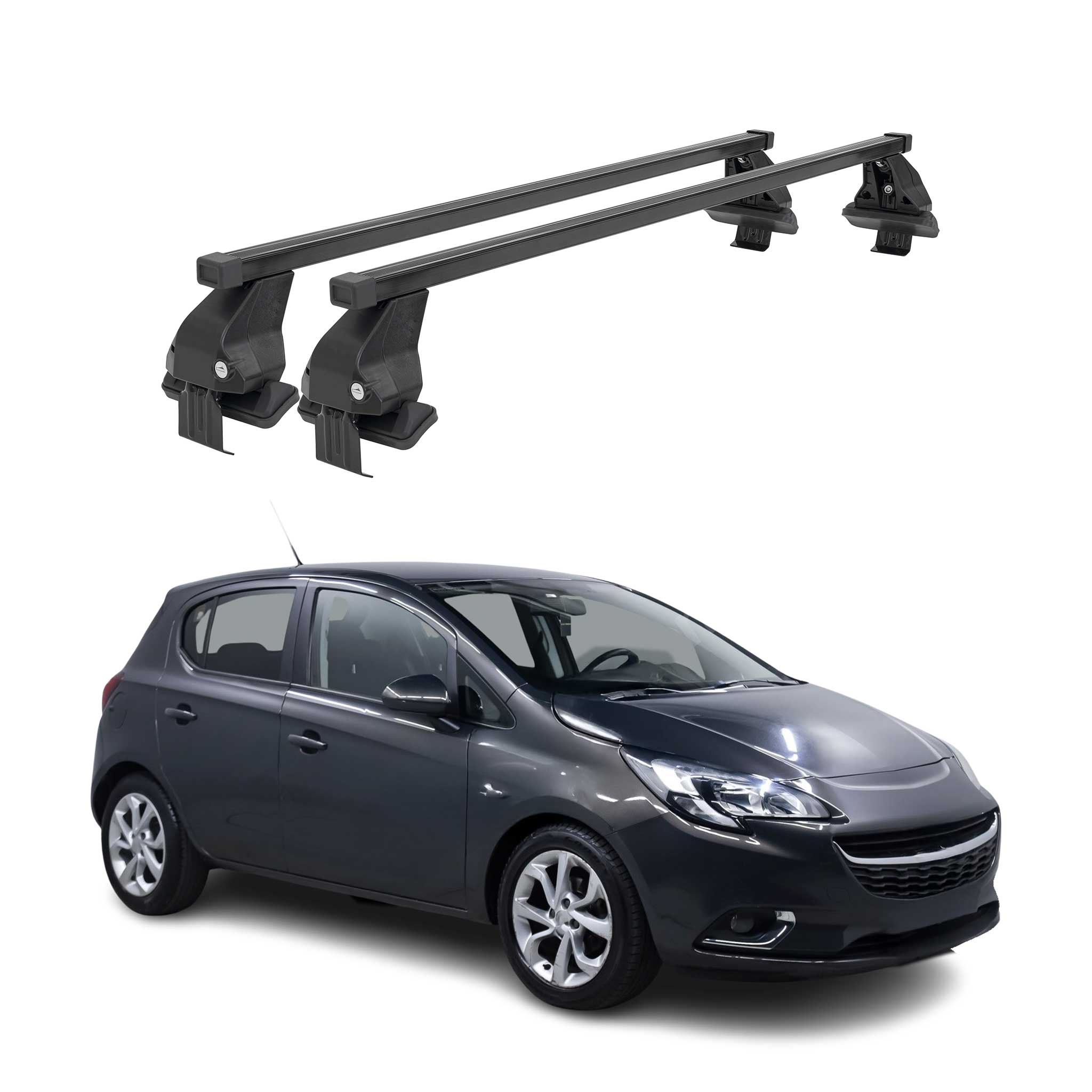 Barres Transversales Menabo pour Opel Corsa 2015-2019 Noir
