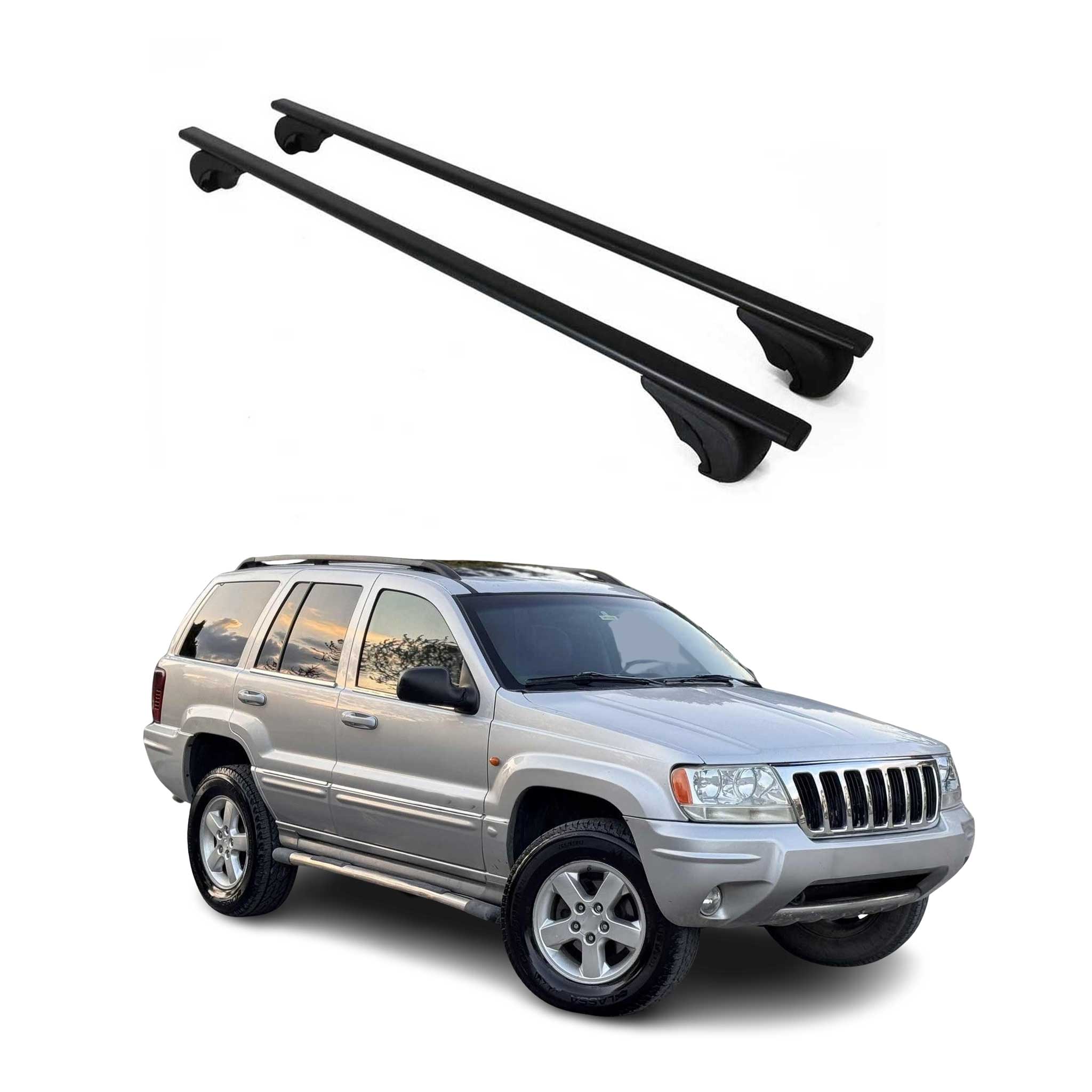 Barres de toit Transversales pour Jeep Grand Cherokee 1998-2004 Fer Noir