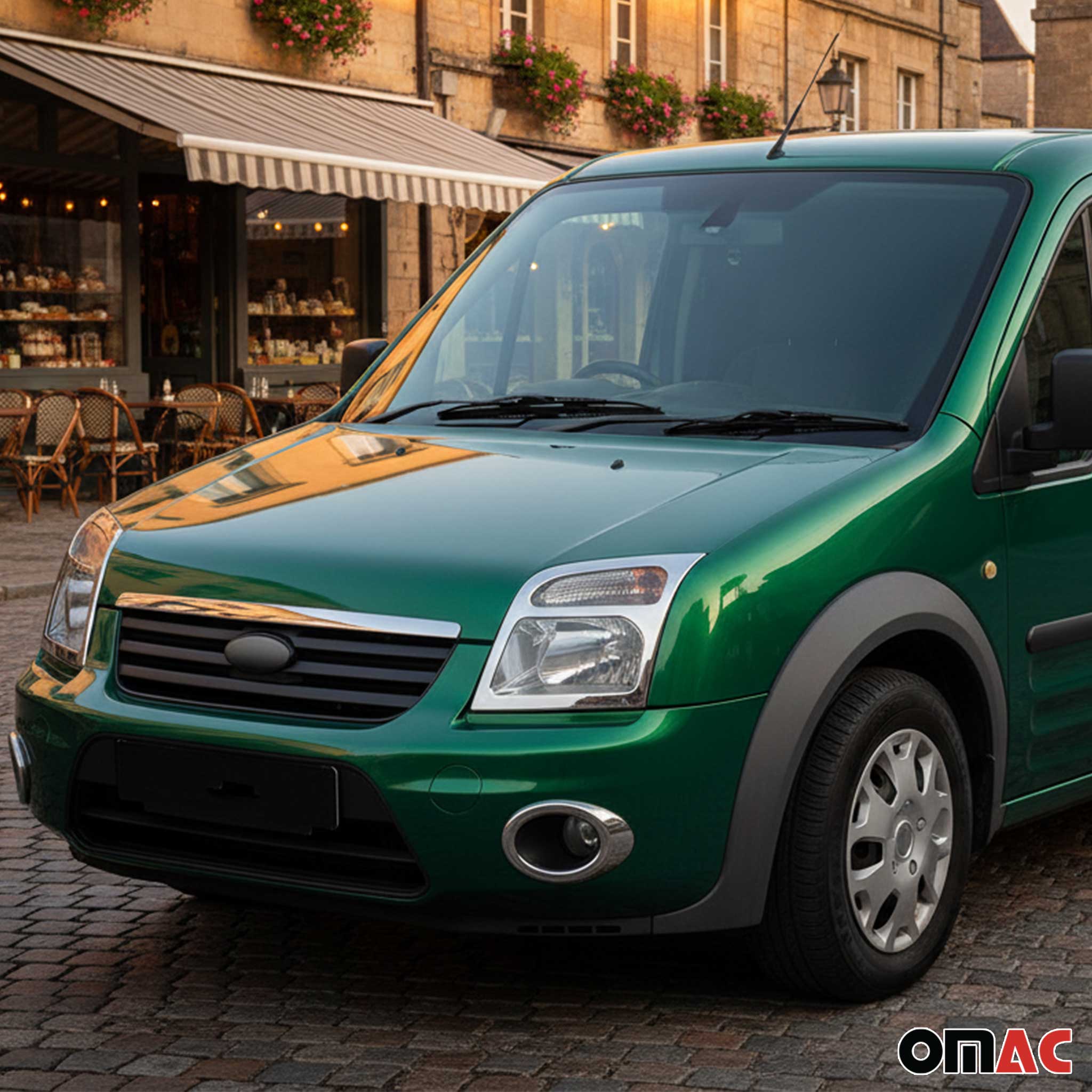 Cadres de Phares avant pour Ford Transit/Tourneo Connect 2003-13 en ABS Chromé