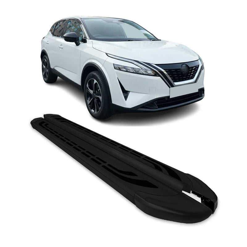 2021-2024 Nissan Qashqai Marchepieds latéraux pédale Aluminium Noir 2Pcs