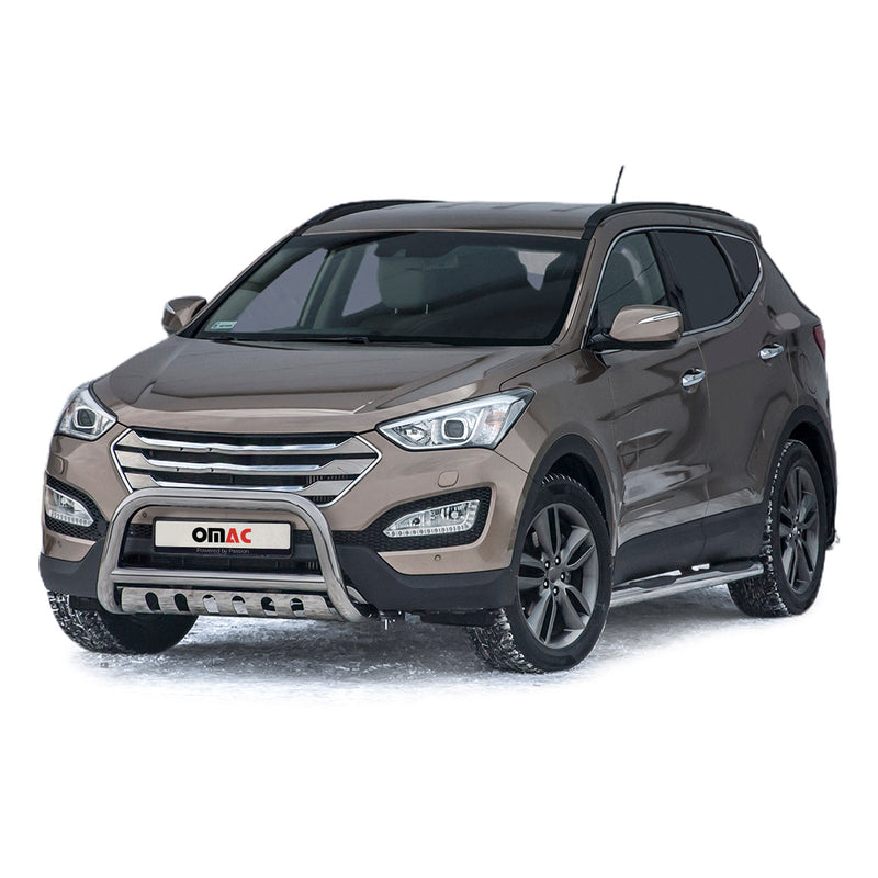 Pare-Buffle Avant Pour Hyundai Santa Fe 2012-2018 en Acier Argent