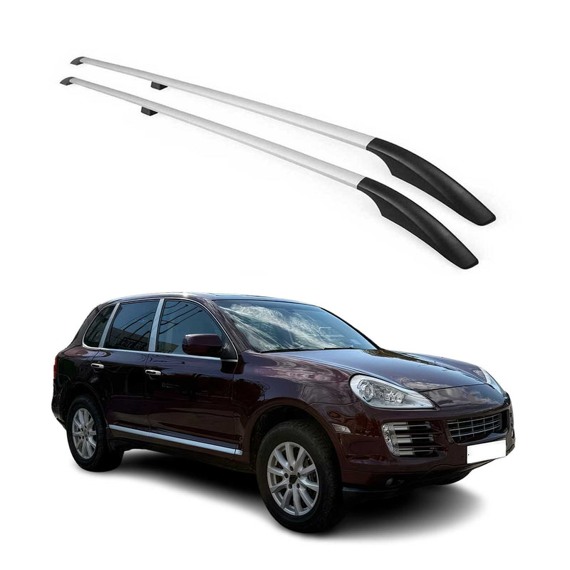 Barres de toit longitudinales pour Porsche Cayenne 2003-2010 Aluminium Gris