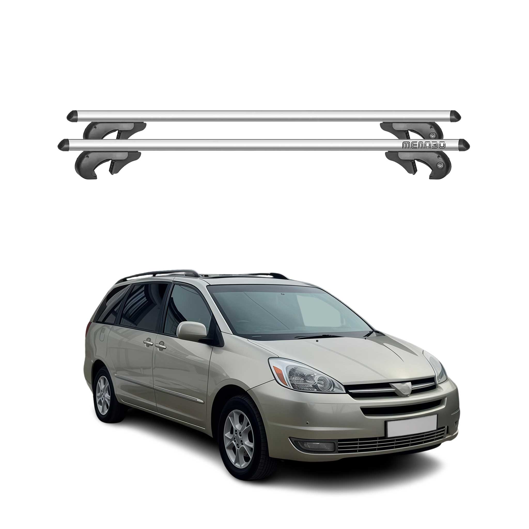 Barres de toit transversales pour Toyota Sienna XL20 2003-2010 90kg Alu Gris