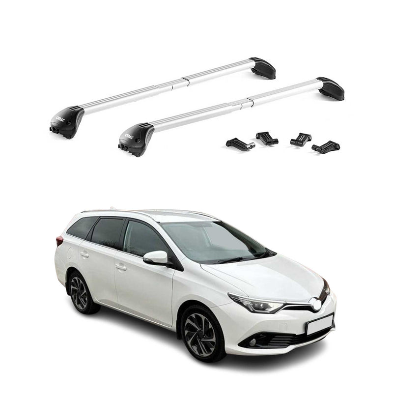 Barres de toit transversales pour Toyota Auris Break E18 2013-2018 Alu Gris ABE