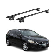 Barres de toit transversales pour Volvo V60/Cross Country 2010-2018 Alu Noir ABE