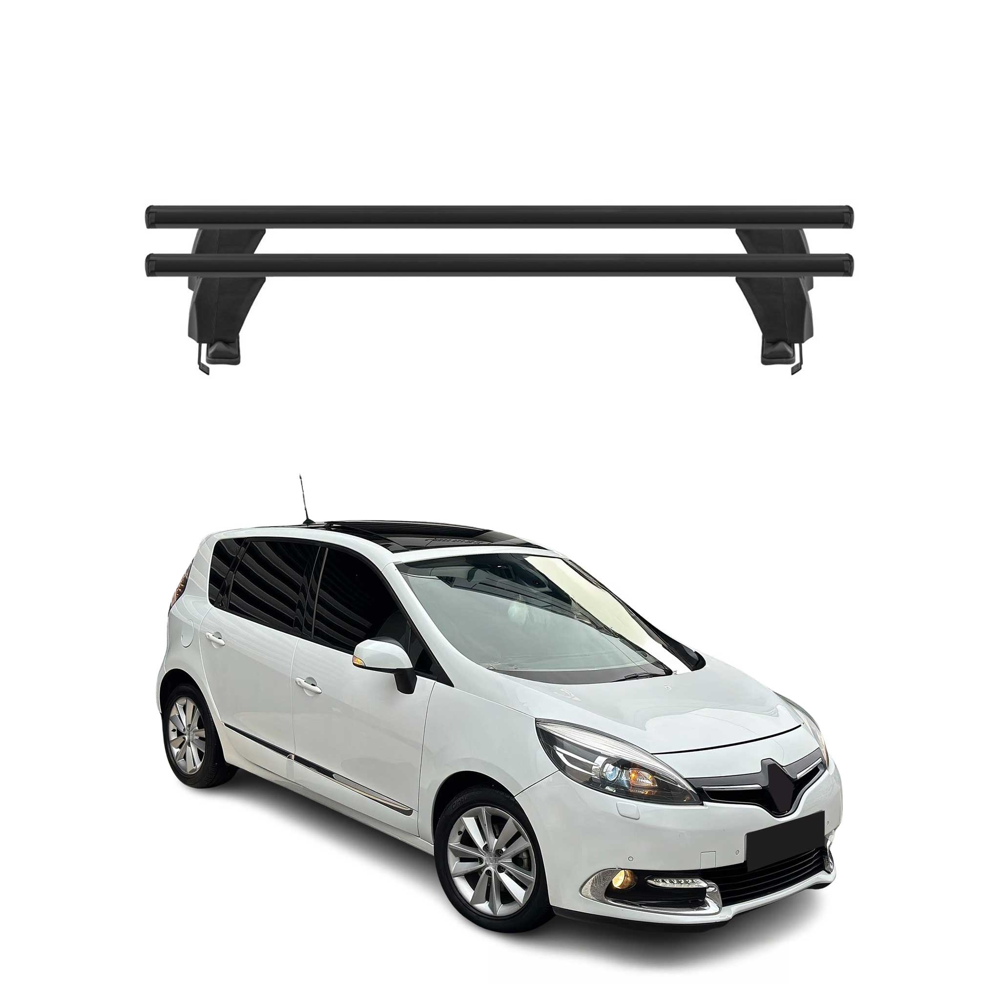 Barres de toit Transversales pour Renault Grand Scenic III 2013-2016 Noir 2x