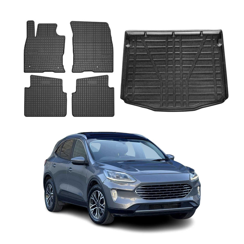 Kit Tapis de sol et coffre pour Ford Kuga 2019-2025 TPE Noir