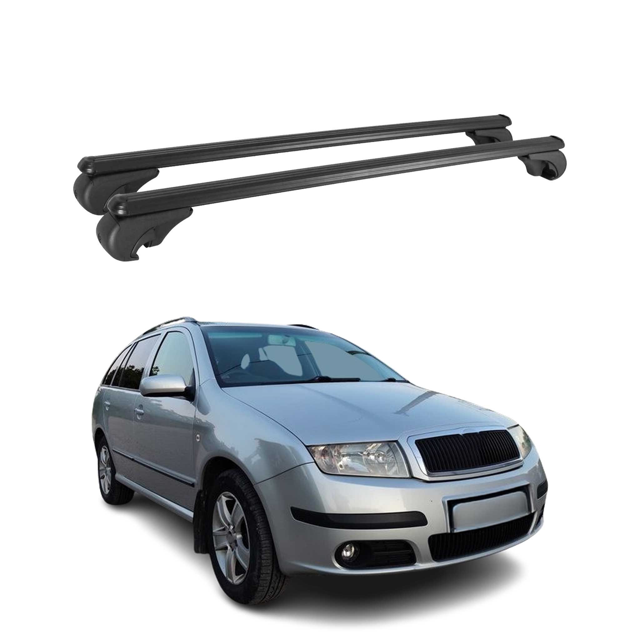 Barres de toit Transversales pour Skoda Fabia I Break 2001-2008 Aluminium Noir