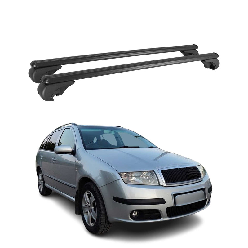 Barres de toit Transversales pour Skoda Fabia I Break 2001-2008 Aluminium Noir