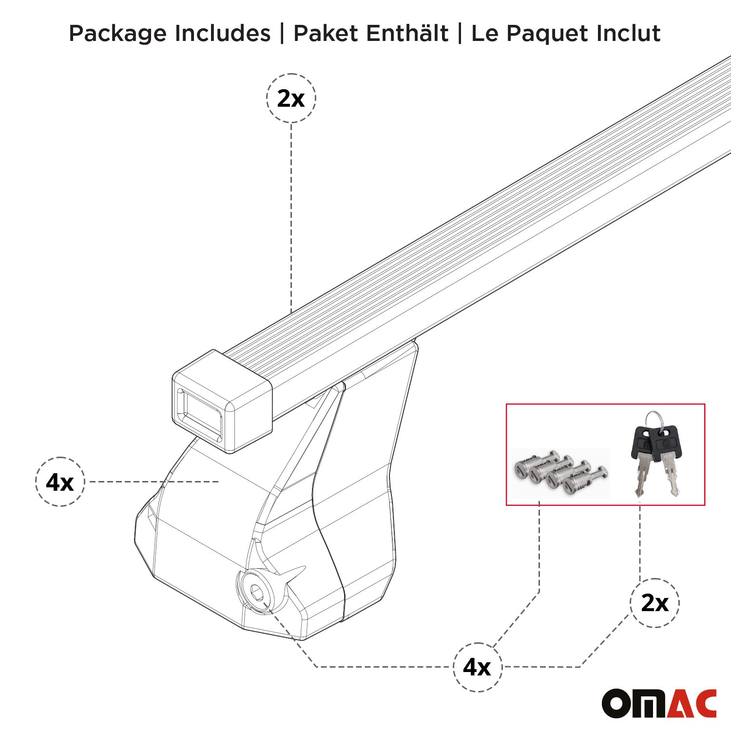 Barres de toit transversales pour Peugeot 308 2007-2014 Acier Gris