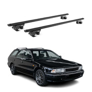 Barres de toit transversales pour Mitsubishi Sigma Break 1991-1996 Alu Noir ABE