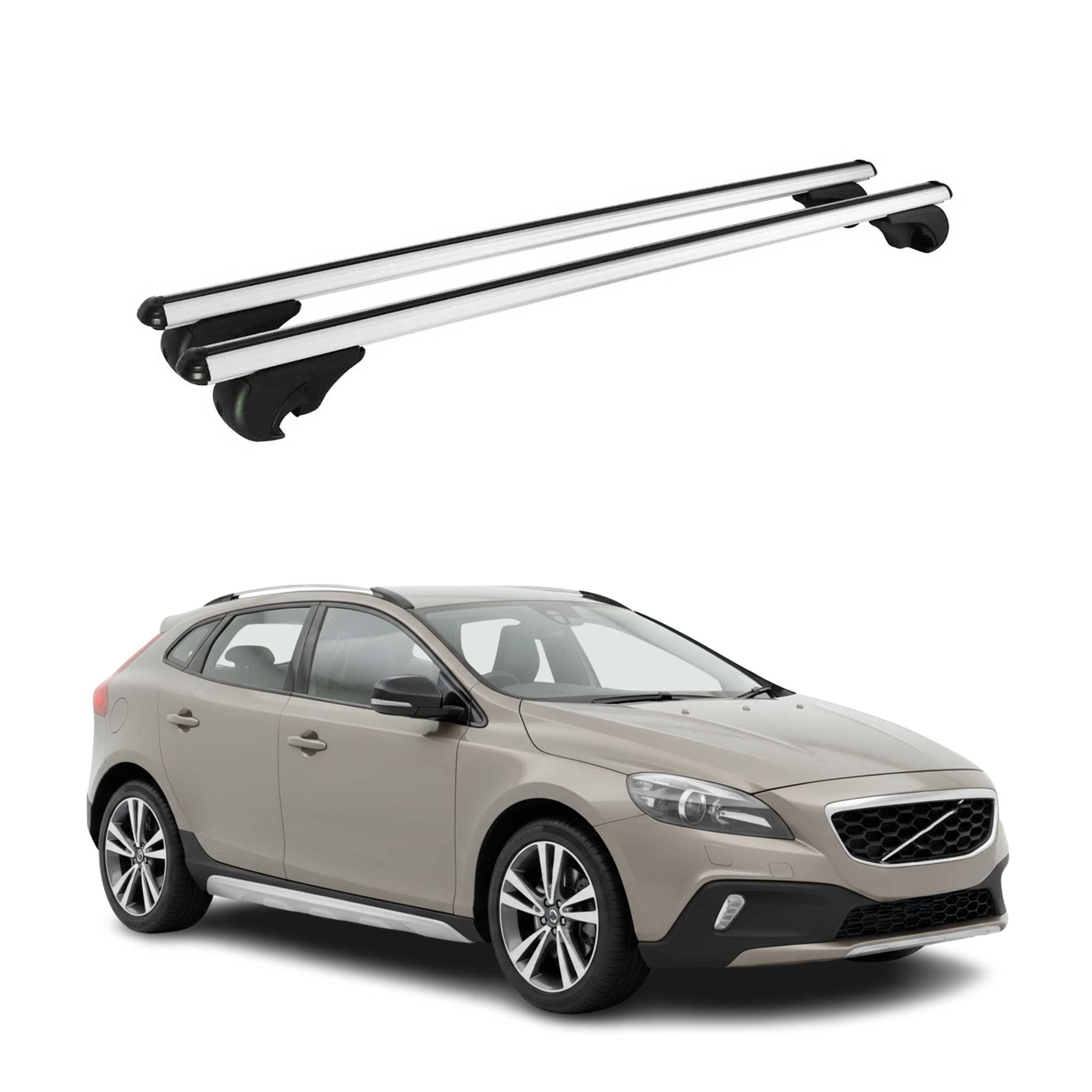 Barres de toit Transversales pour Volvo V40 Cross Country 2013-2019 TÜV Gris 2x