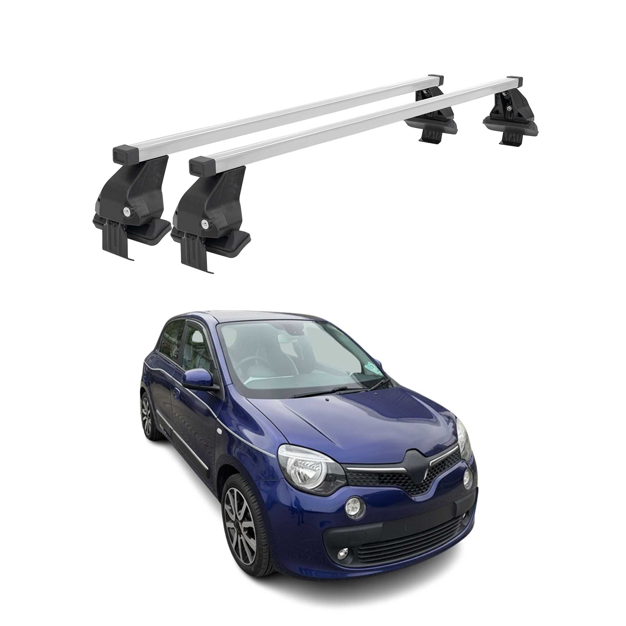 Barres de toit transversales pour Renault Twingo III 2014-2019 Acier Gris