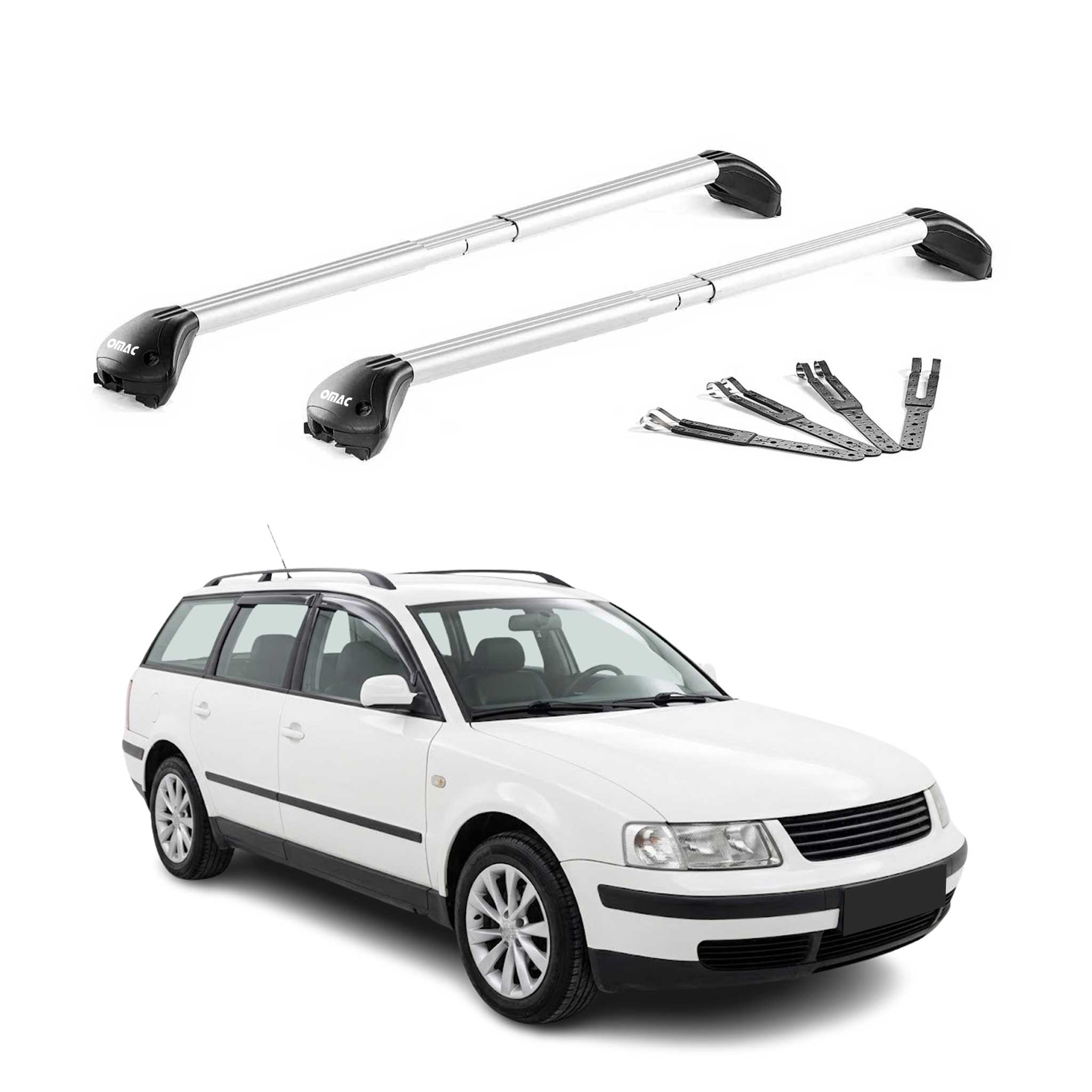 Barres de toit pour VW Passat B5 Break 2000-2005 Facelift Argenté 2 pièces ABE