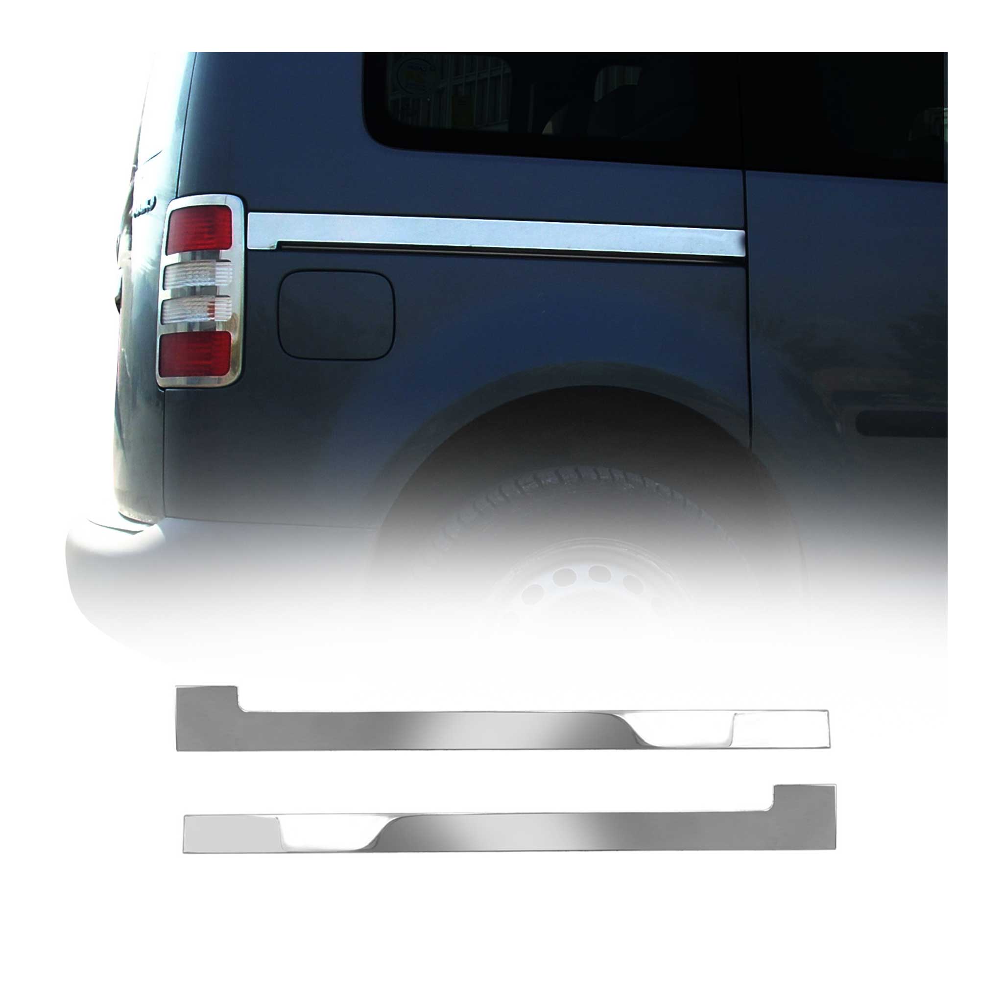 Bande de Porte latérale pour VW Caddy Maxi 2007-2015 en acier inoxydable 2Pcs