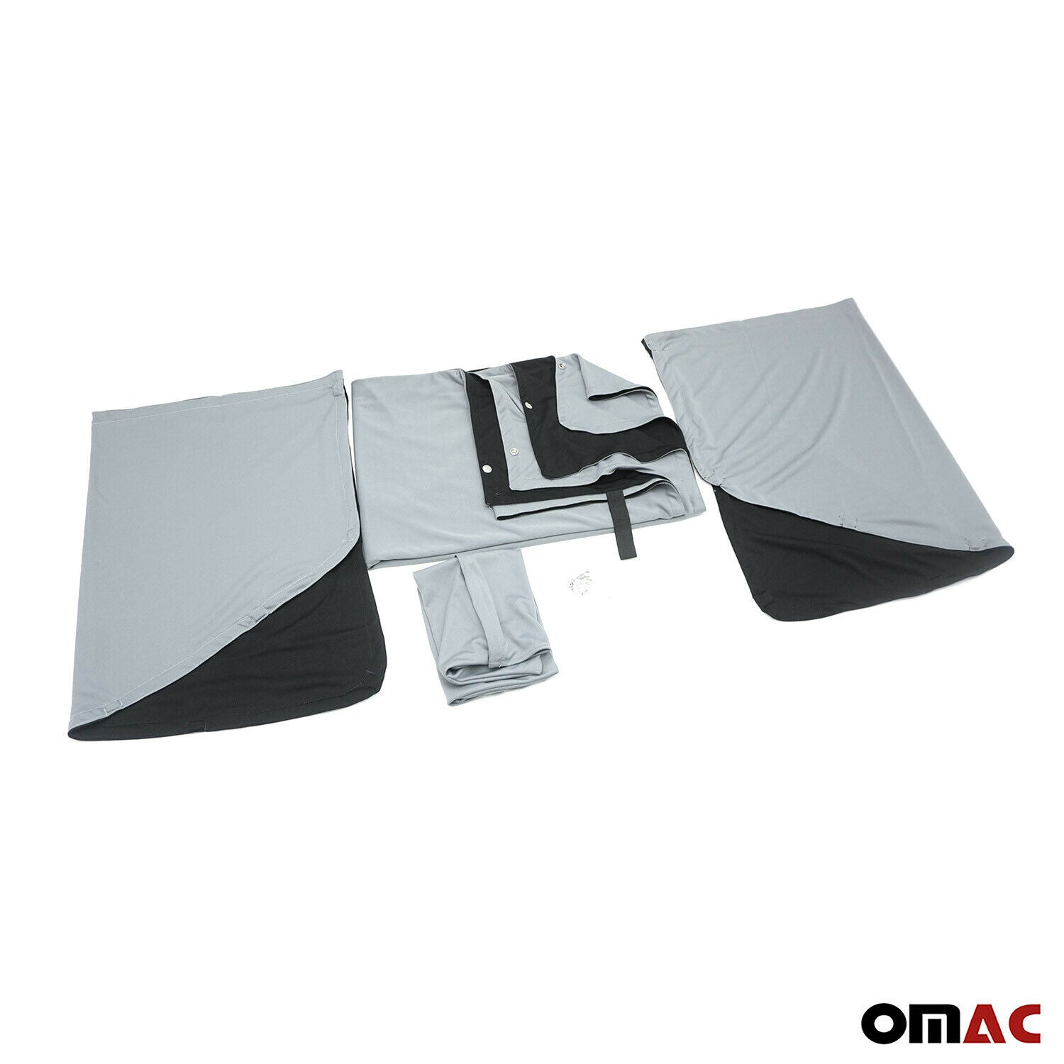 Rideaux pare-soleil magnétique pour VW T5 T6 Transporter 2003-24 Gris-Noir Tissu