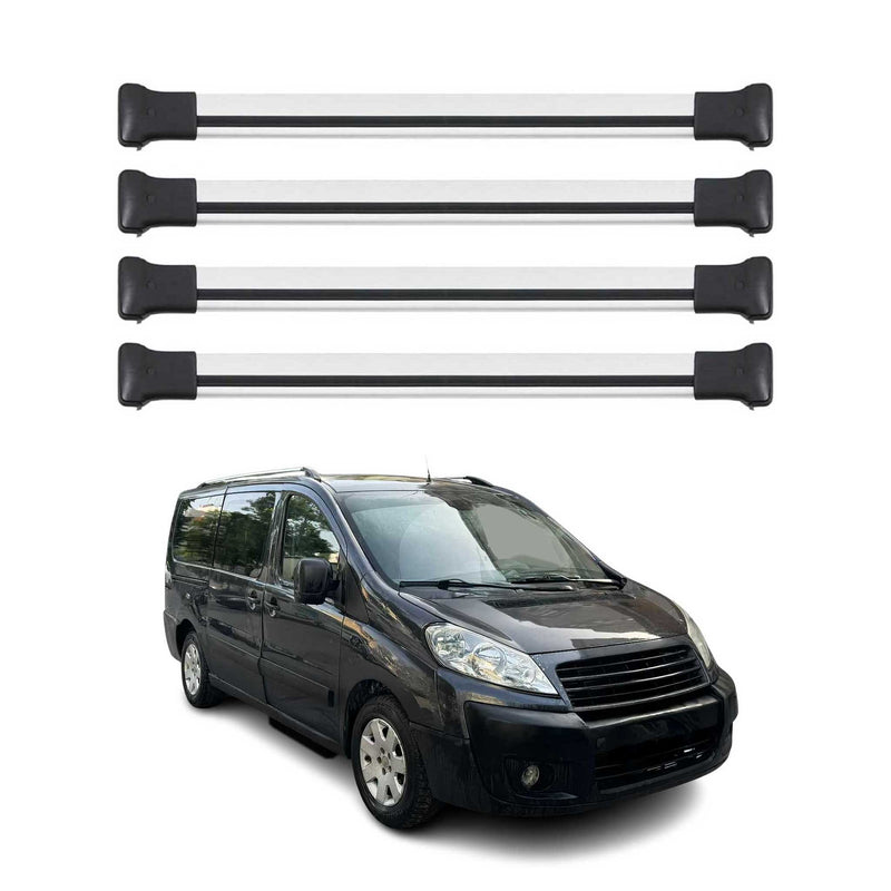 Barres de toit transversales pour Fiat Scudo 2007-2020 en Alu gris