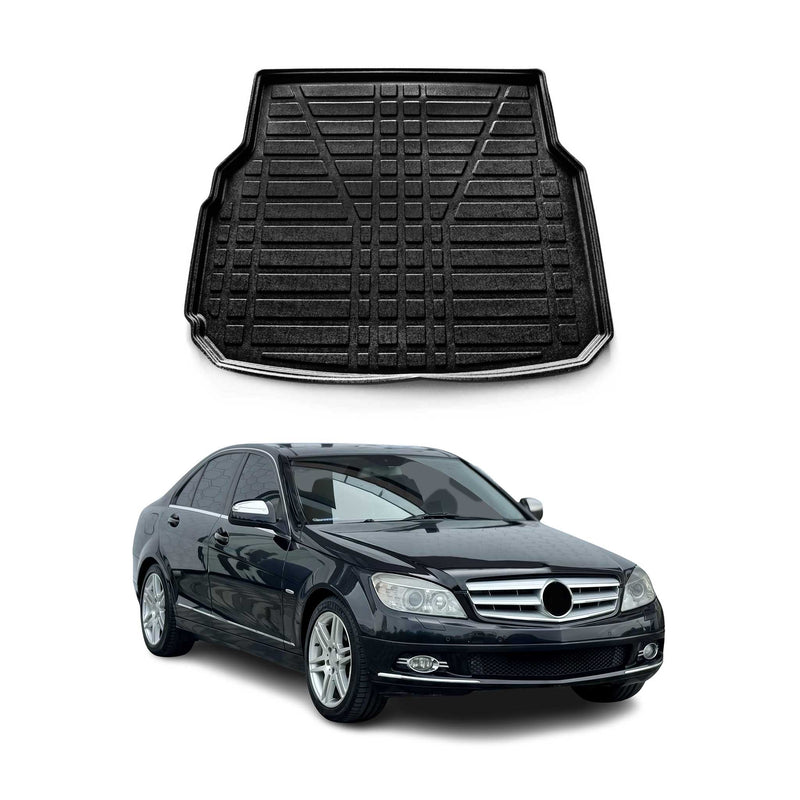 Tapis de Coffre pour Mercedes Classe C W204 2008-2014 Break en TPE Noir