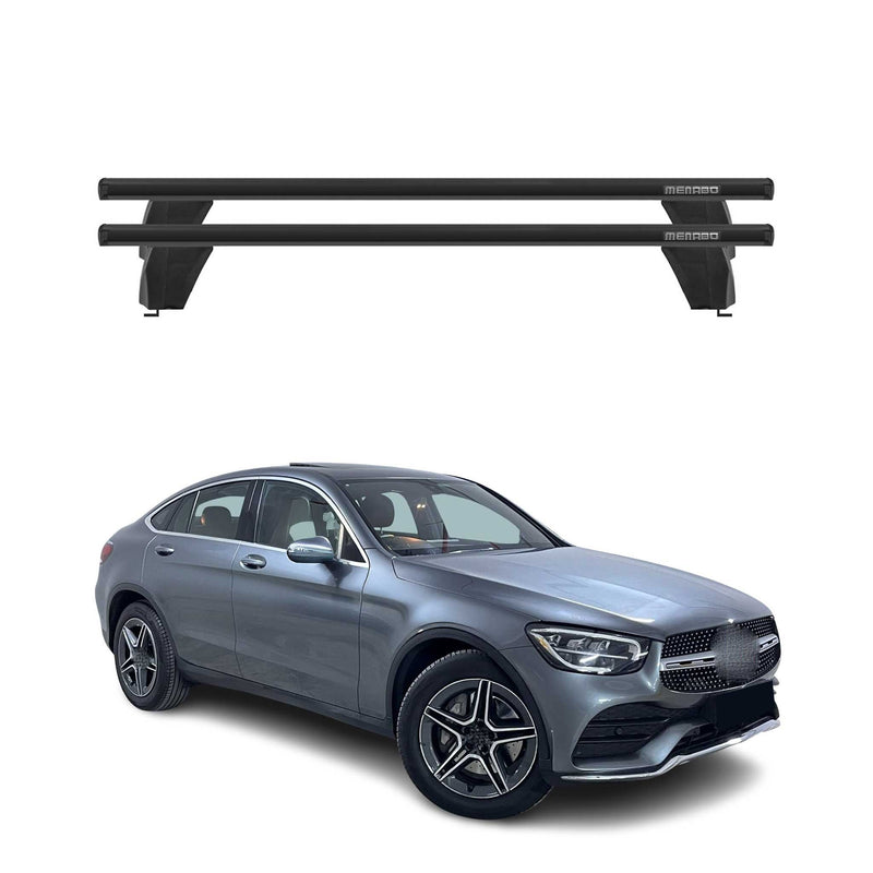 Menabo Barres de toit Transversales pour Mercedes GLC C253 2020-2025 Alu Noir