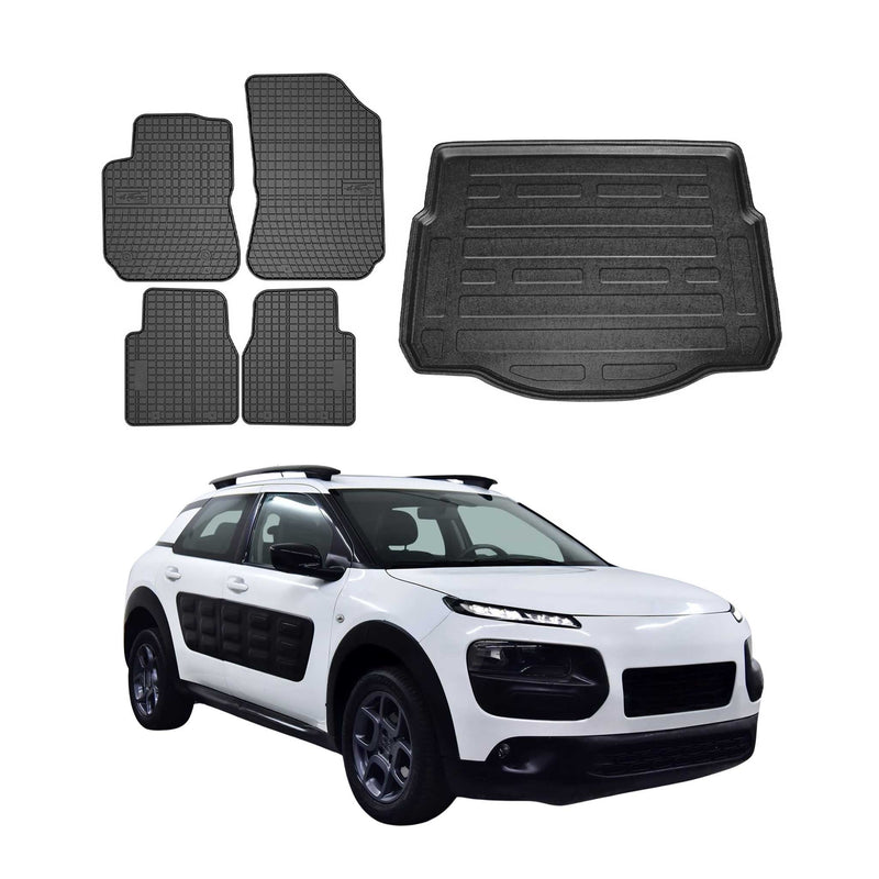 Kit Tapis de sol et coffre pour Citroen C4 Cactus 2018-2024 TPE Noir