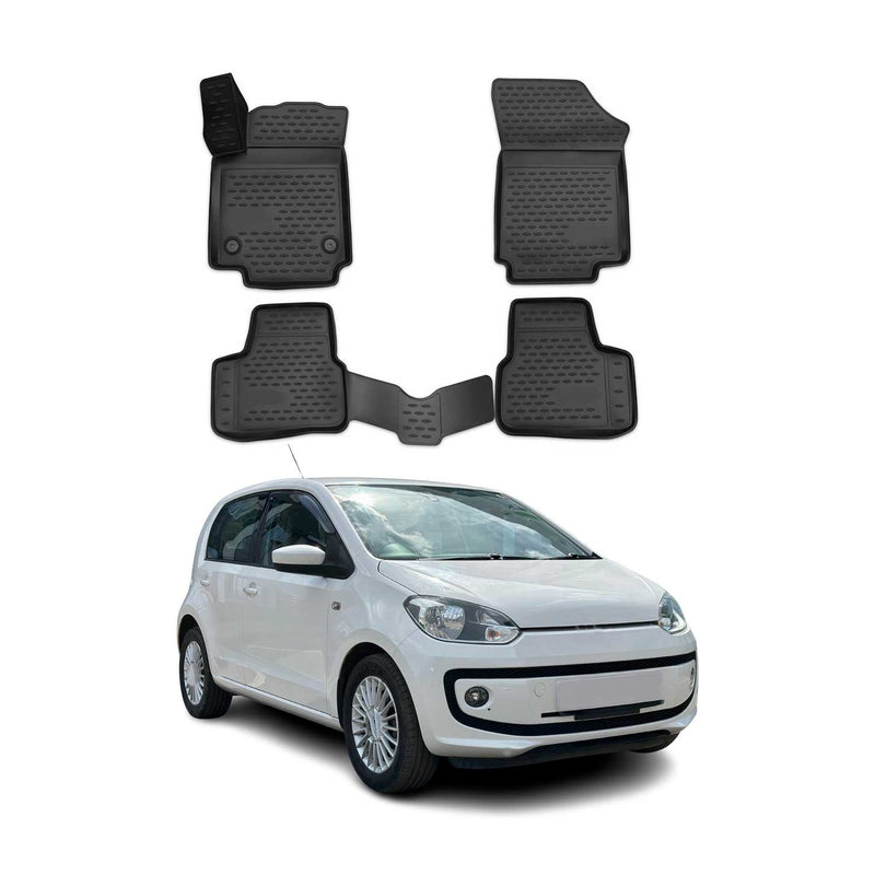 OMAC Tapis de sol pour Volkswagen Up! 2011-2024 sur mesure en caoutchouc Noir