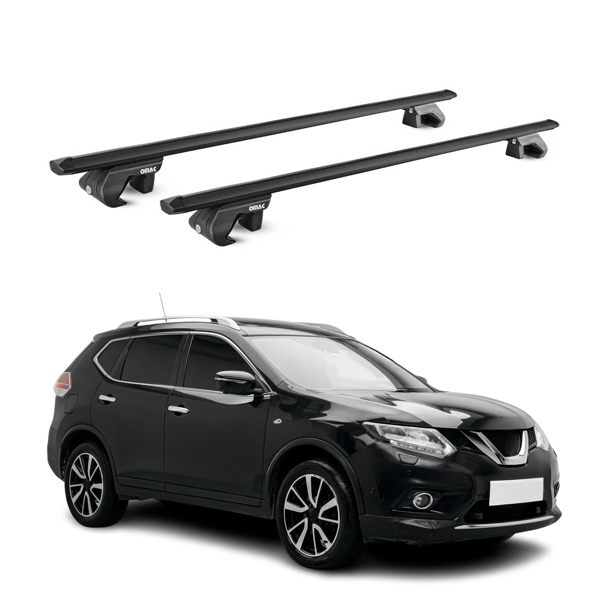 Barres de toit transversales pour Nissan X-Trail III T32 2013-2021 Alu Noir ABE
