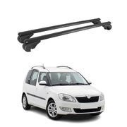 Barres de toit Transversales pour Skoda Roomster 2006-2015 TÜV Aluminium Noir 2x