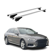 Menabo Barres de toit transversales pour Audi A4 B9 Break 2016-2025 Alu Gris 2x