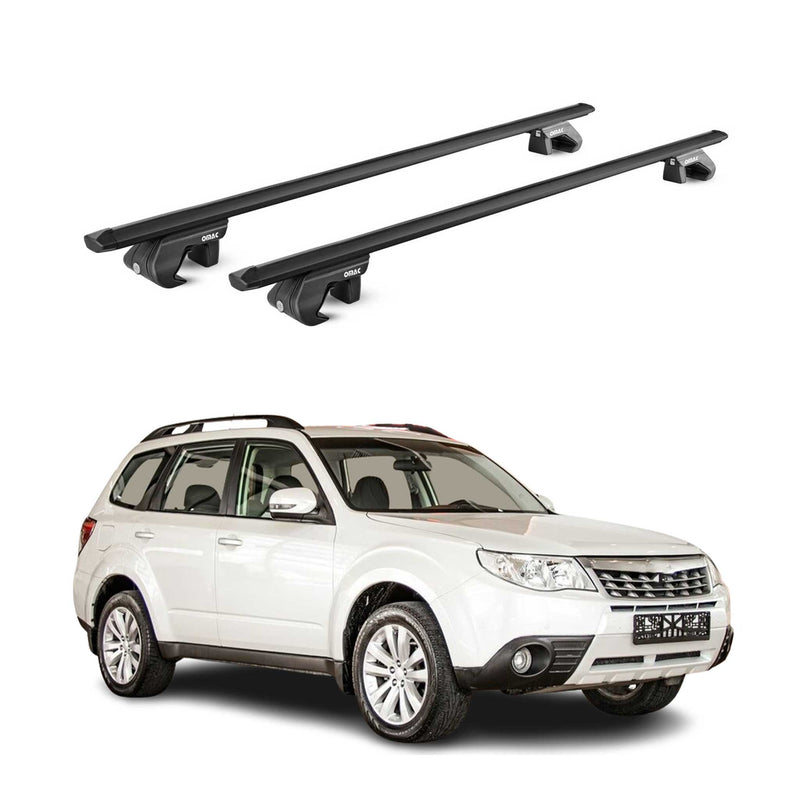 Barres de toit transversales pour Subaru Forester SH 2008-2013 5 P Noir 2x ABE