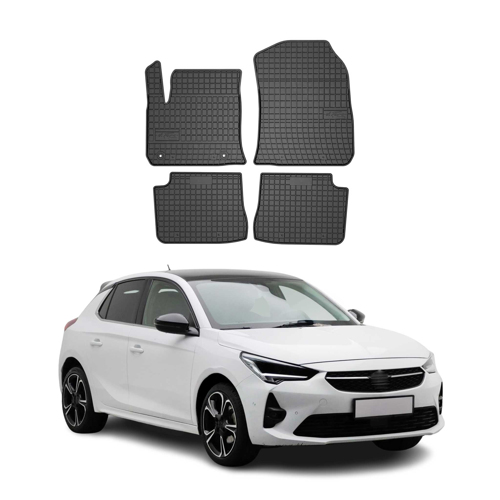 Tapis de Sol pour Opel e-Corsa 2019-2026 Caoutchouc Noir