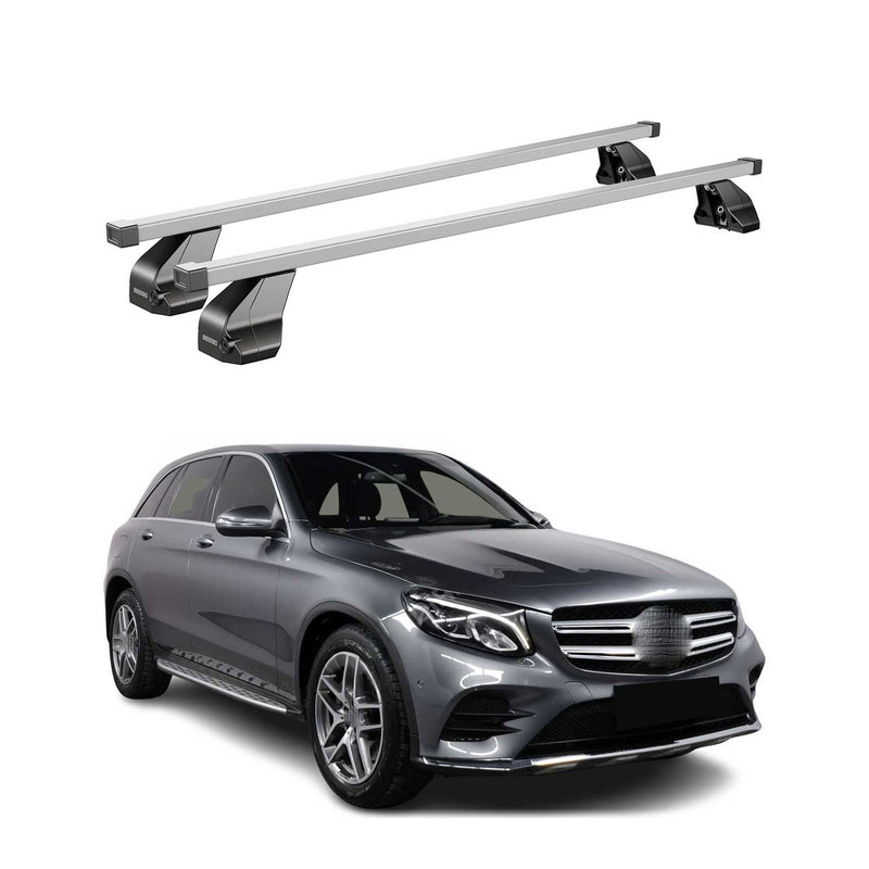 Barres de toit transversales pour Mercedes GLC C253 2015-2020 Acier Gris