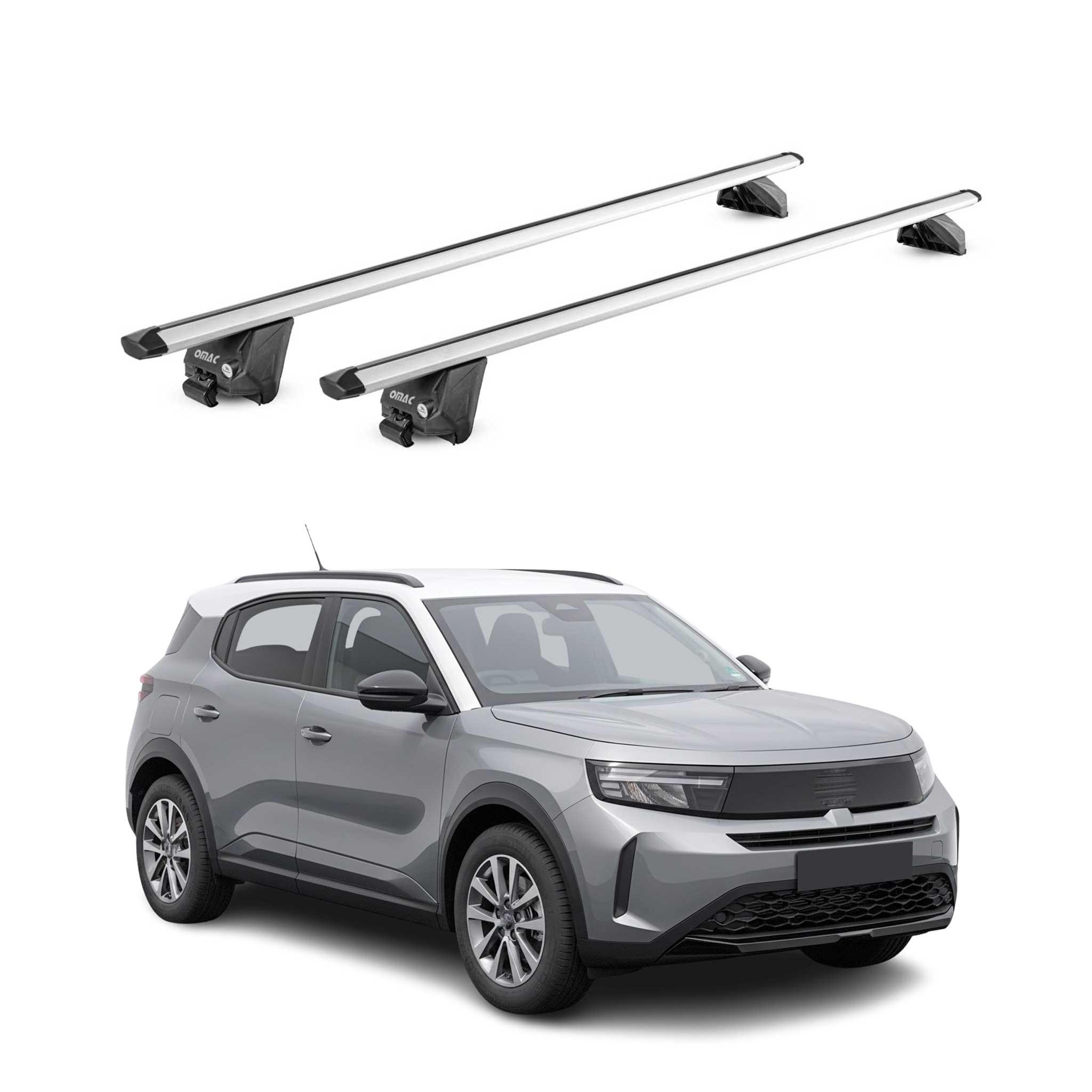 Barres de toit transversales pour Opel Frontera 2024-2026 Aluminium Gris ABE