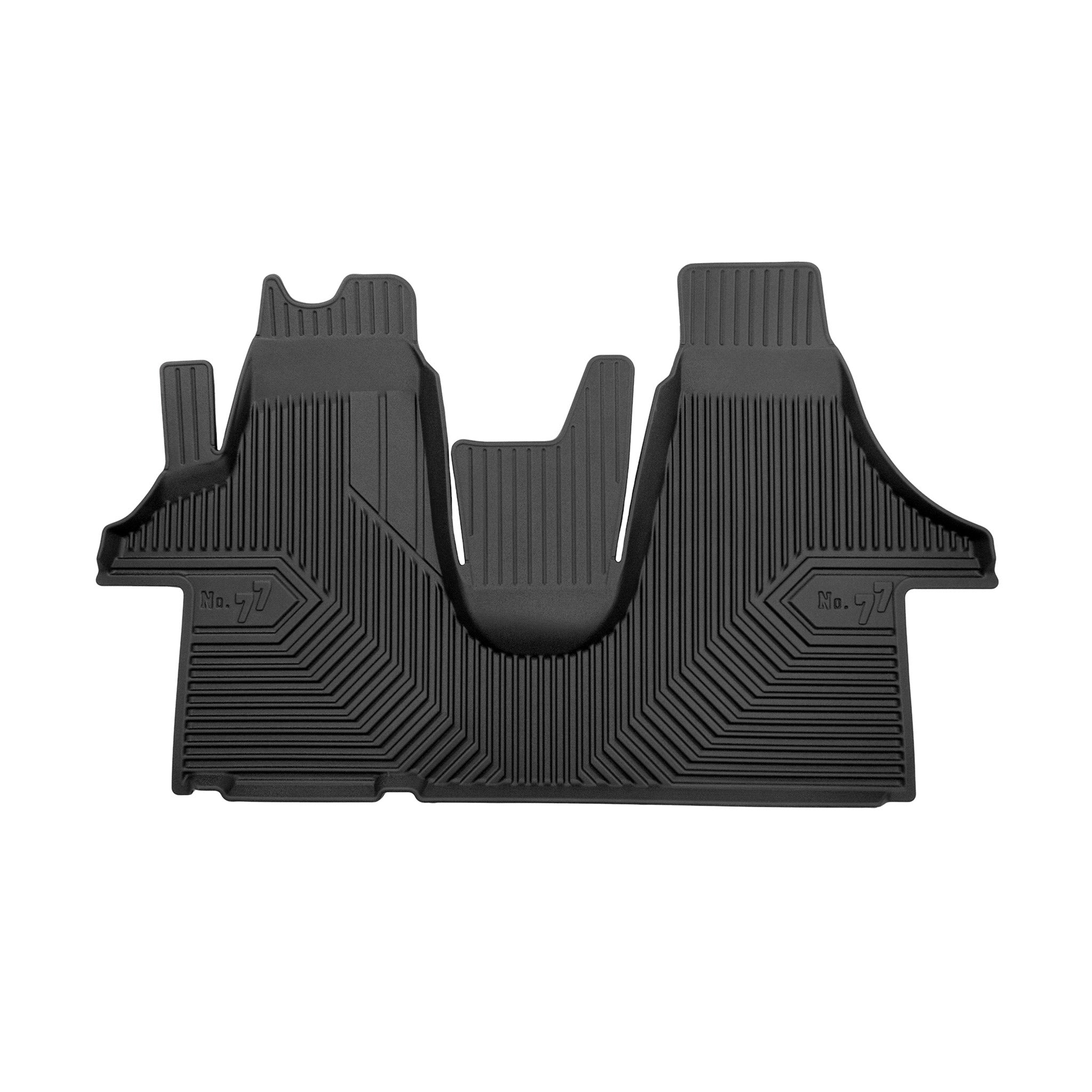 Tapis de sol No.77 pour VW Transporter T5 2003-2015 /  T6 2015-2019 TPE Noir 1Pc