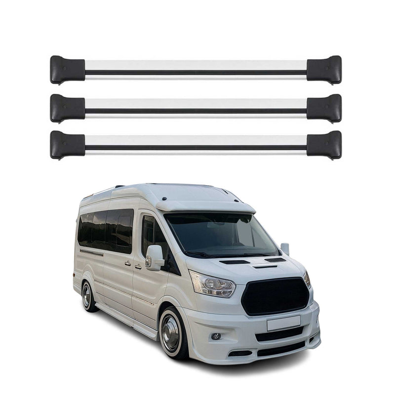 Barres de toit transversales pour Ford Transit 2014-2025 Aluminium Gris 3x