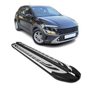 Marchepieds Latéraux pédale pour Hyundai Kona I 2018-2023 Aluminium Gris Noir 2x