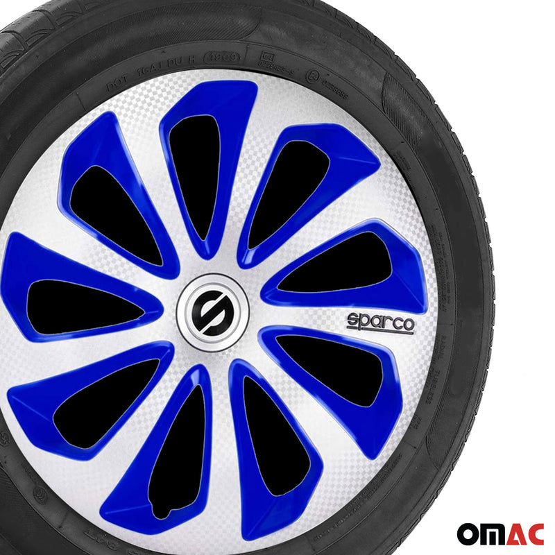 SPARCO Jeu Enjoliveurs de Roues 16 Pouces Argenté