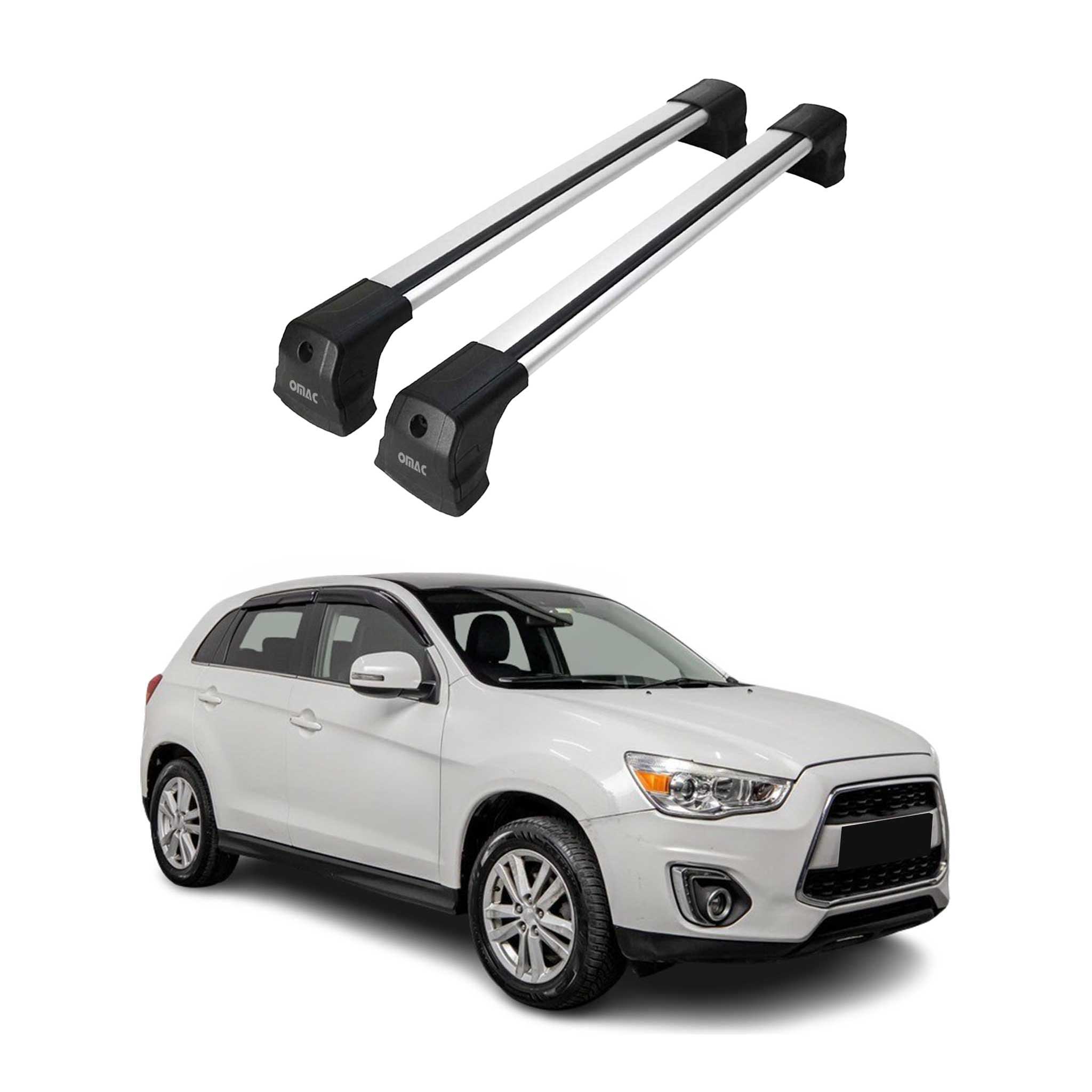 Barres de toit transversales pour Mitsubishi ASX 2010-2023 Aluminium Gris 2 pcs