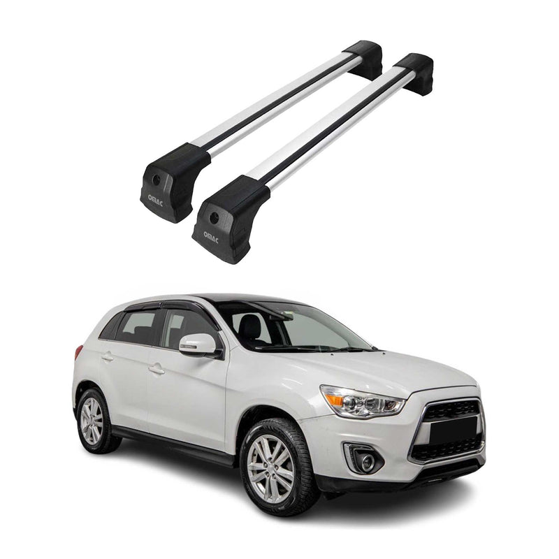 Barres de toit transversales pour Mitsubishi ASX 2010-2023 Aluminium Gris 2 pcs