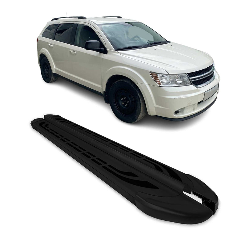 Marchepieds Latéraux pédale pour Dodge Journey 2008-2024 Aluminium Noir 2Pcs