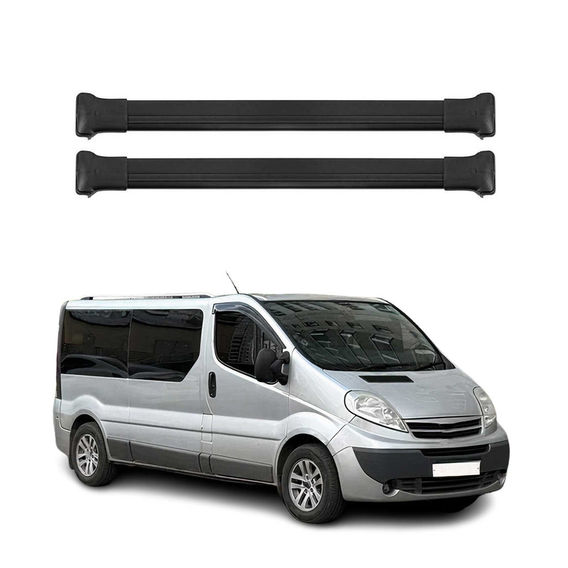 Barres de toit transversales pour Nissan Primastar 2001-2014 Noir en Alu