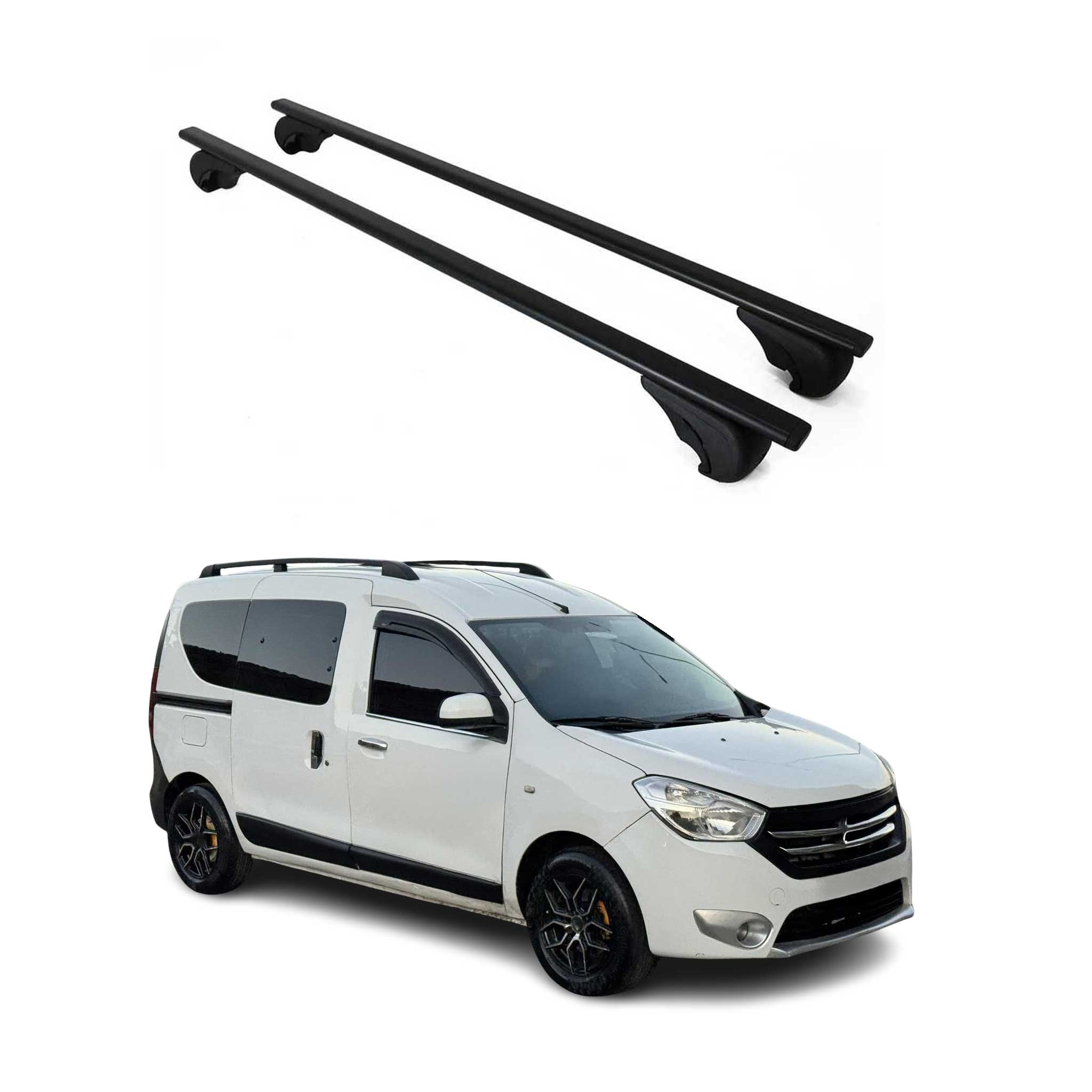 Barres de toit Transversales pour Dacia Dokker 2012-2021 Fer Noir
